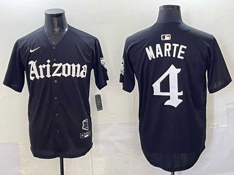 Men 2025 Arizona Diamondback #4 Marte black Joint Name Nike MLB Jersey style 004->arizona diamondback->MLB Jersey